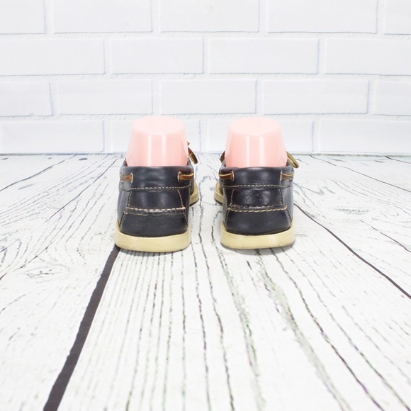 LL Bean Signature Blue Leather Boat Shoes Size 7 - Picture 5 of 8